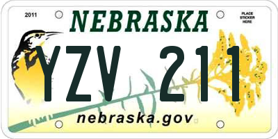 NE license plate YZV211