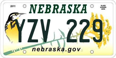 NE license plate YZV229