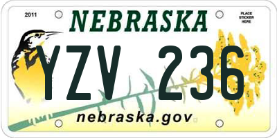 NE license plate YZV236