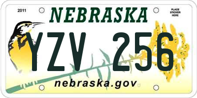 NE license plate YZV256