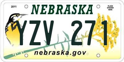 NE license plate YZV271