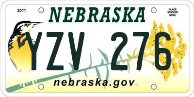 NE license plate YZV276