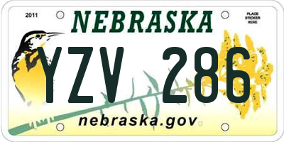 NE license plate YZV286