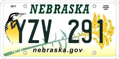 NE license plate YZV291