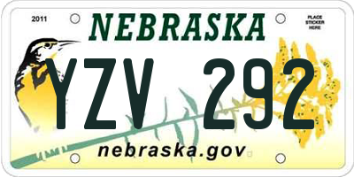 NE license plate YZV292