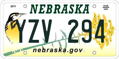 NE license plate YZV294