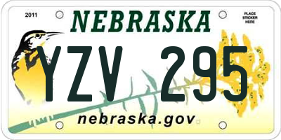 NE license plate YZV295