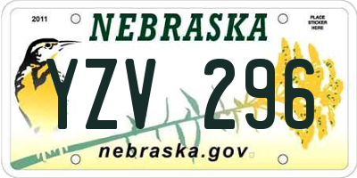 NE license plate YZV296