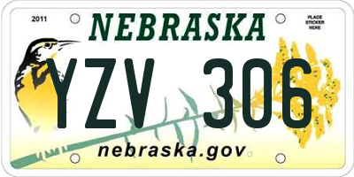 NE license plate YZV306