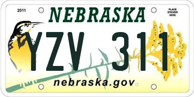 NE license plate YZV311