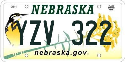 NE license plate YZV322