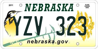 NE license plate YZV323
