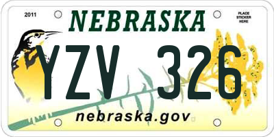 NE license plate YZV326