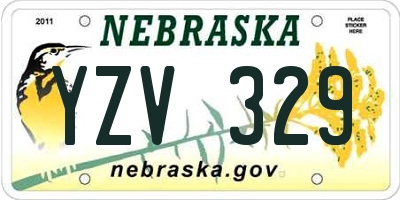 NE license plate YZV329