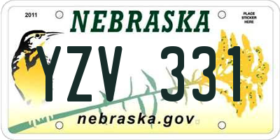 NE license plate YZV331