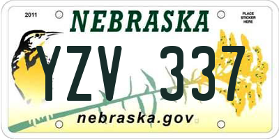 NE license plate YZV337