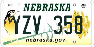 NE license plate YZV358