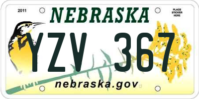 NE license plate YZV367