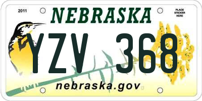 NE license plate YZV368