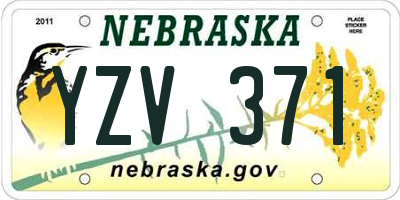 NE license plate YZV371