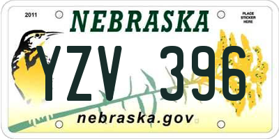 NE license plate YZV396