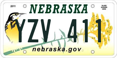 NE license plate YZV411