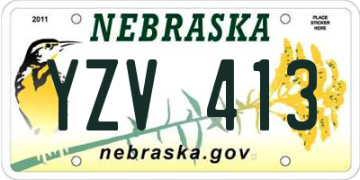 NE license plate YZV413