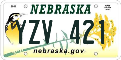 NE license plate YZV421
