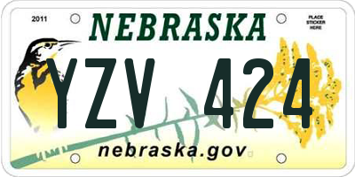 NE license plate YZV424