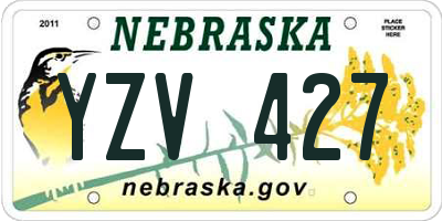 NE license plate YZV427