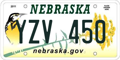 NE license plate YZV450