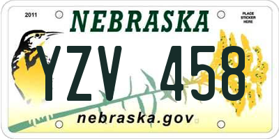 NE license plate YZV458