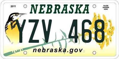 NE license plate YZV468
