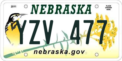 NE license plate YZV477