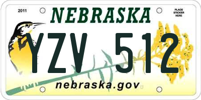 NE license plate YZV512