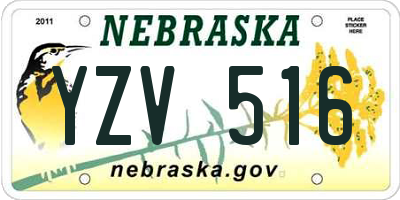 NE license plate YZV516