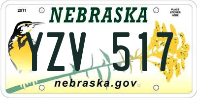 NE license plate YZV517