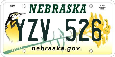 NE license plate YZV526