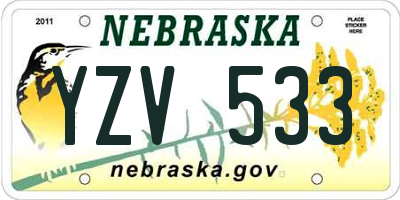 NE license plate YZV533