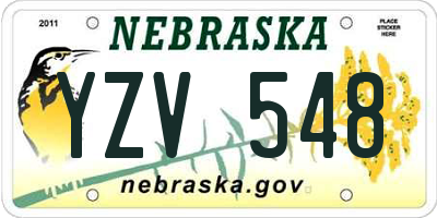 NE license plate YZV548