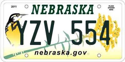 NE license plate YZV554