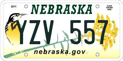 NE license plate YZV557