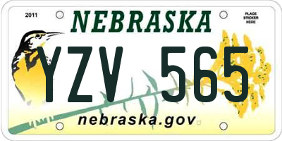 NE license plate YZV565