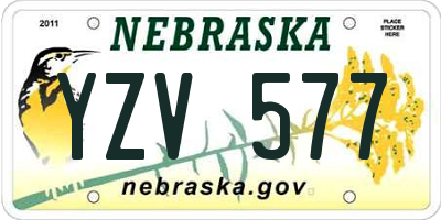 NE license plate YZV577
