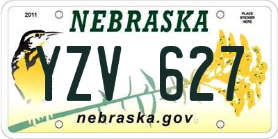 NE license plate YZV627