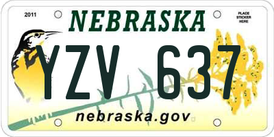NE license plate YZV637