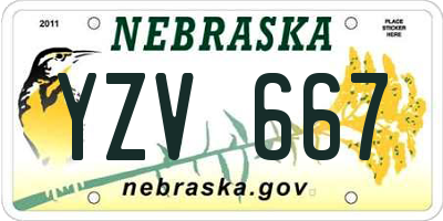 NE license plate YZV667
