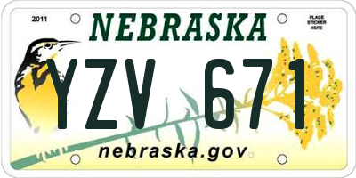 NE license plate YZV671