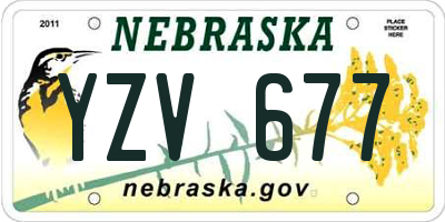 NE license plate YZV677