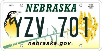 NE license plate YZV701